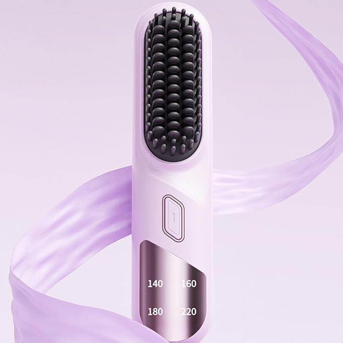 Compact Straightening Comb Fast Heating Layer Technology Damage Perfect for Travel Sleek Hair Straightener Brush