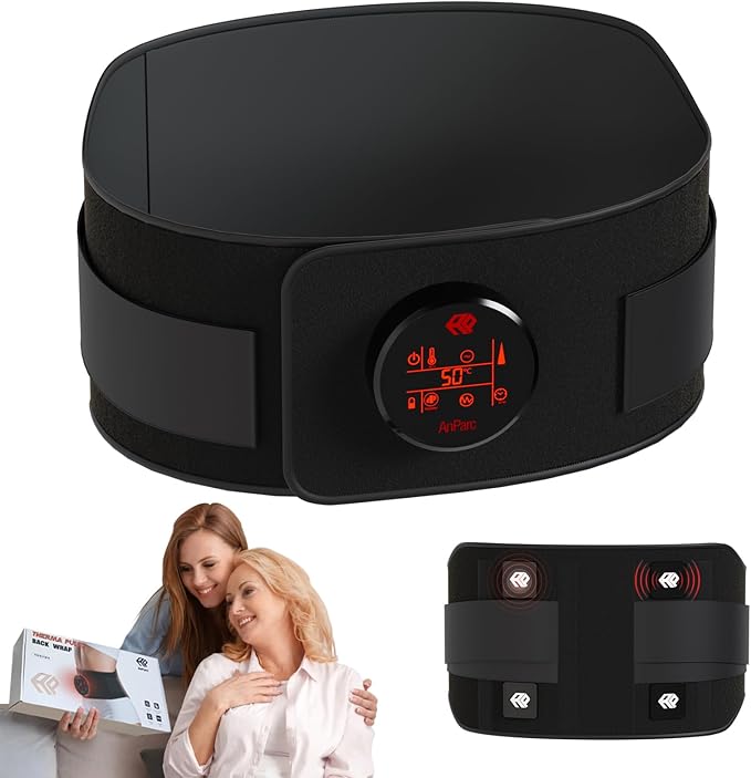 Cordless Heating Pad for Back Pain Relief 51 Rechargeable Heated Back Wrap withVibration Massage 3 Heat &amp 3 MassageModes Portable Lower Back Pain Relief Beltfor Men &amp Women