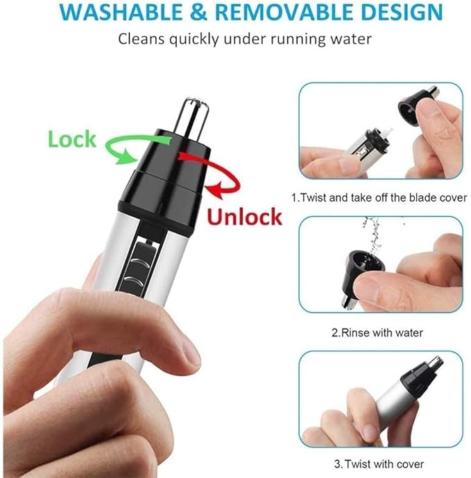 Nose and Ear Hair Trimmer USB Rechargeable Lighted Personal Trimmer Groomer Electric Eyebrow Trimmer with Charger Light for Business Trip or Home Easy Cleansing