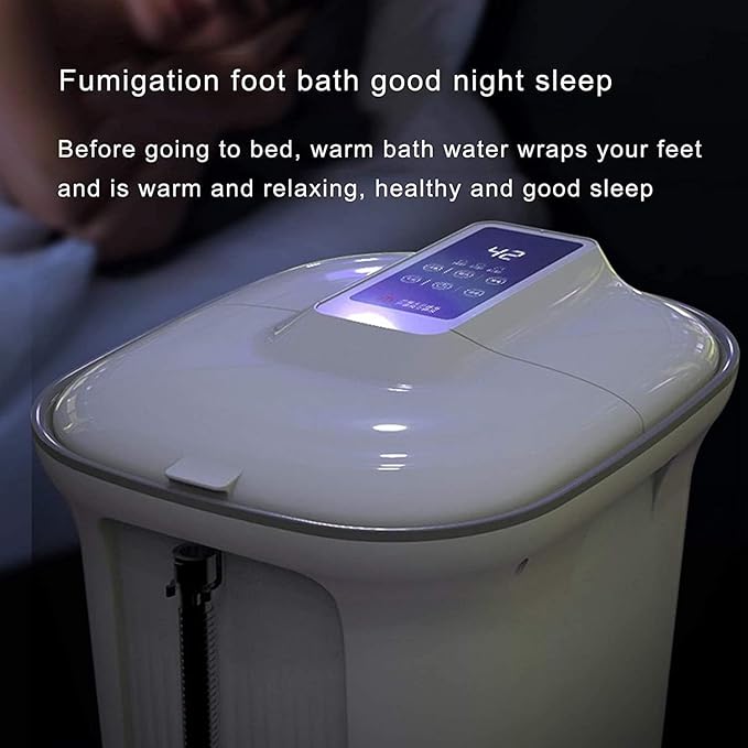 Foot Spa Massager Basin – Heated Electric Foot Bath Tub with Automatic Massage Rollers &amp Temperature Control – Spa Treatment That Rejuvenates Tired Feet &amp Relieves Pain &amp Pressure