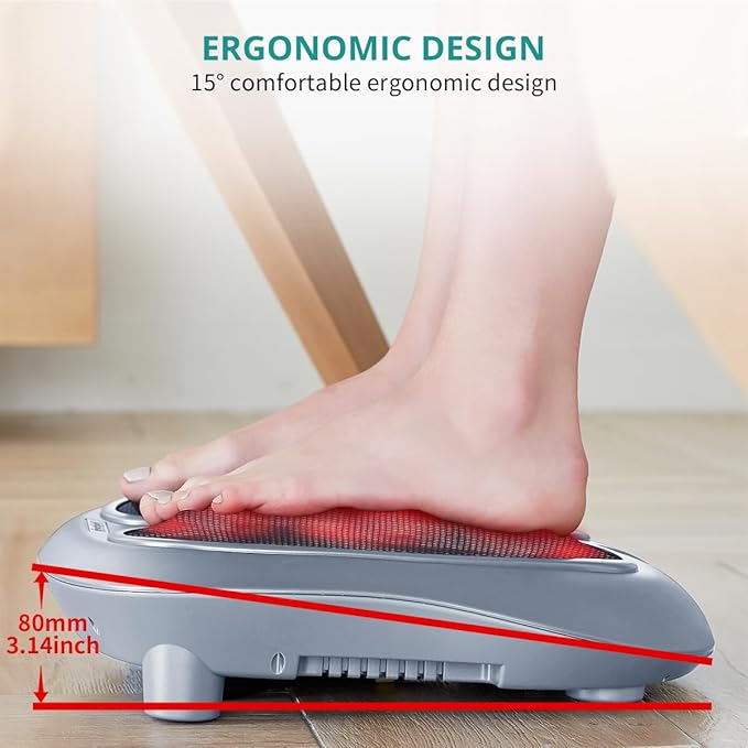 Nekteck Foot Massager with Heat Heated Foot Massager for Plantar Fasciitis Pain Relief and Circulation Shiatus Electric Under Desk Feet Massager Machine Gifts for Men Woman Him Her Mon Birthday