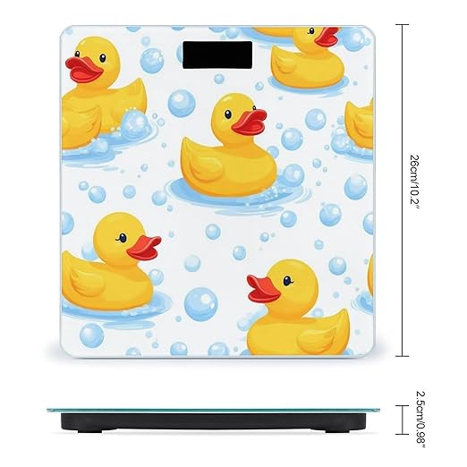 Smart Scale for Body Weight Automatic Switch Digital Bathroom Weighing Scale Cute Funny Cartoon Yellow Rubber Ducks Bubbles