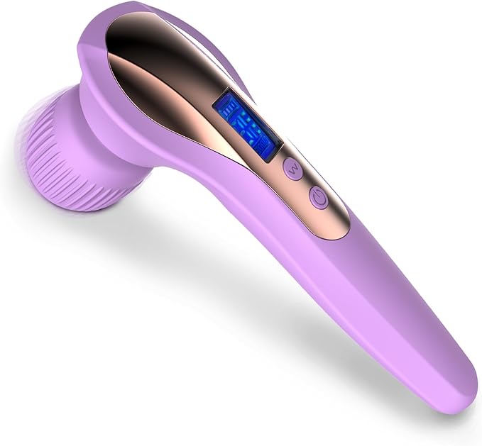 Upgraded LCD Display Personal Handheld Vibrating Massager-19 Mode 4 Speed Cordless Portable Massage Wand for Full Body Deep Tissue Massage to Relieve Fatigue and Pain. (Light Purple)