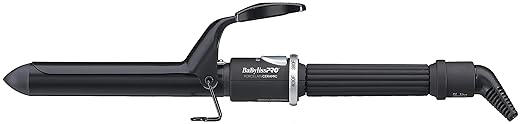 BaByliss Pro Spring Curling Iron Porcelain Ceramic Professional For Multiple Hair Types Reaches 430 Degrees for Loose Long Lasting Curls