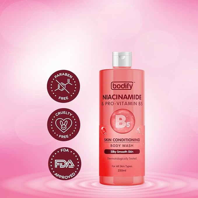 Niacinamide &amp Pro-Vitamin B5 Skin Conditioning Body Wash 250 Ml | Silky Smooth Skin | Paraben Free | All Skin Types