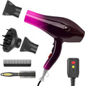 Ionic Hair Dryer2400W Negative Ion Low Noise Hair Dryer Professional Fast Drying Hair Dryers with 2 Speeds 3 Heat Settings Cooling Buttonwith Diffuser for Curly and Straight Hair（Crimson Fade）