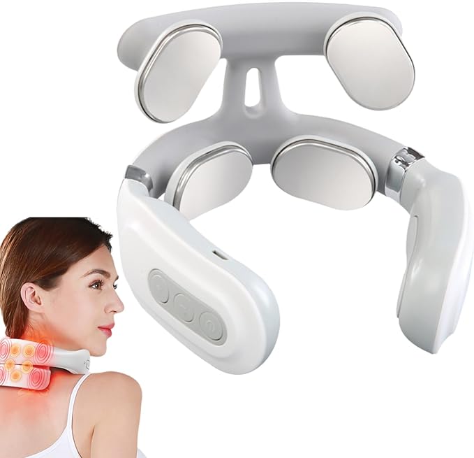 Vitality Magic Pro 2.0 Neck Massager - Upgraded Neck Massager【4 Heated Heads】【6 Massage Modes】【14 Adjustable Gears】 Ergonomic Design Portable Lightweight (1 PC)