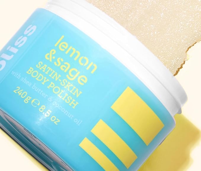Bliss Lemon Love Exfoliating Duo: Soapy Suds Body Wash &amp Body Scrub with Shea Butter and Coconut Oil - Lemon and Sage - 17 Fl Oz - Gentle and Hydrating for Supremely Soft Skin