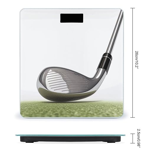 Golf Club Weight ScaleClear LED Display Bathroom Digital Weighing ScaleTempered Glass Digital Bathroom Scale for Body Weight Capacity Up to 400 Lbs