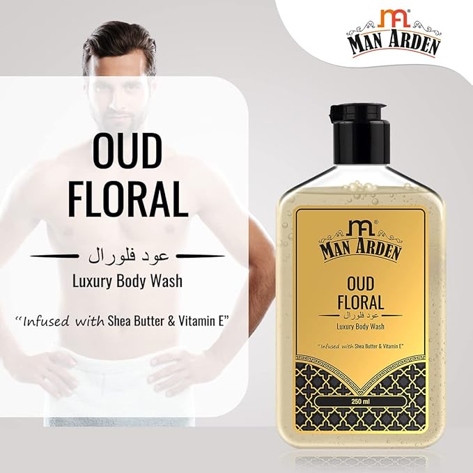 Man Arden Oud Floral Luxury Body Wash Infused With Shea Butter &amp Vitamin E 250ml