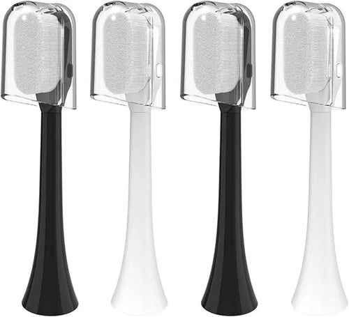 2/4PCS Ultra-fine Soft Toothbrush Gum Care Sensitive Nano Brush Heads forCompatible Phili HX3/HX6/HX9(2PCS Black)