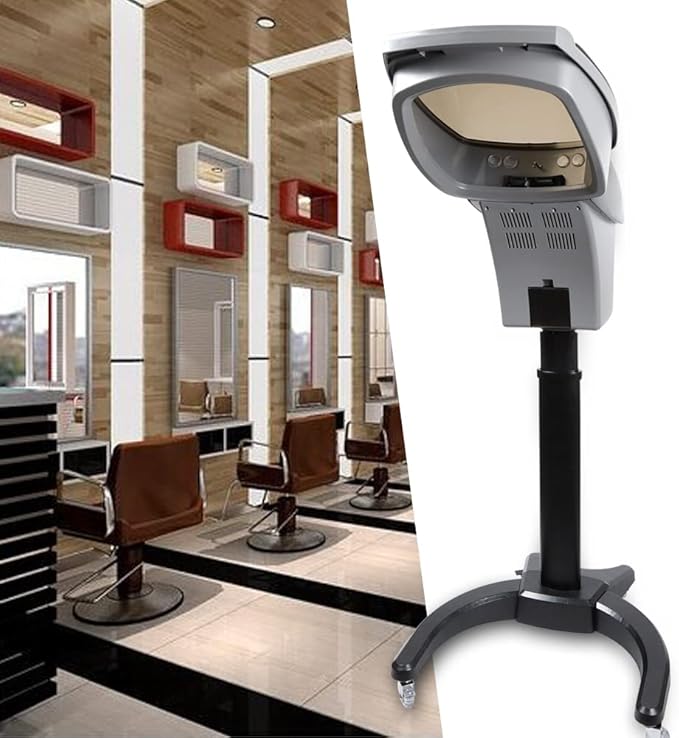 Standing Hair SteamerSpa Hair Care Hair Dye Ultrasonic Ozone Hair Steamer Oil Treatment Machine (Black)