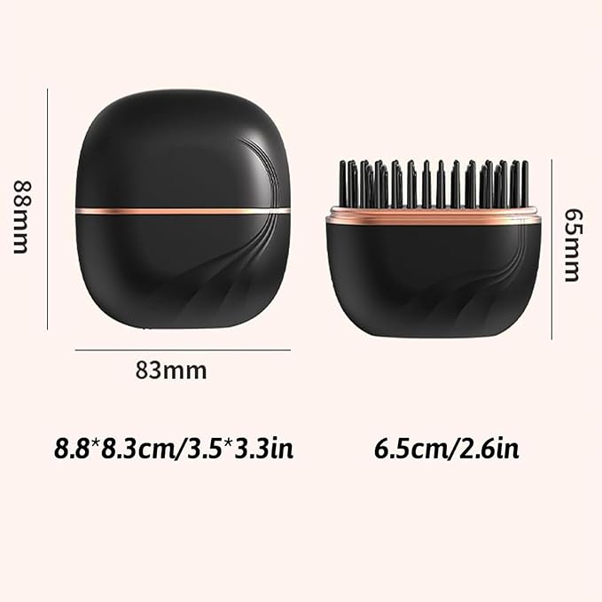 Nulira Mini Hair Straightener Portable 2-in-1 Mini Cordless Hair Straightener Comb | 3-Speed Temperature Control Fast Heating Anti-Scald Design for Home Travel (2PCS)