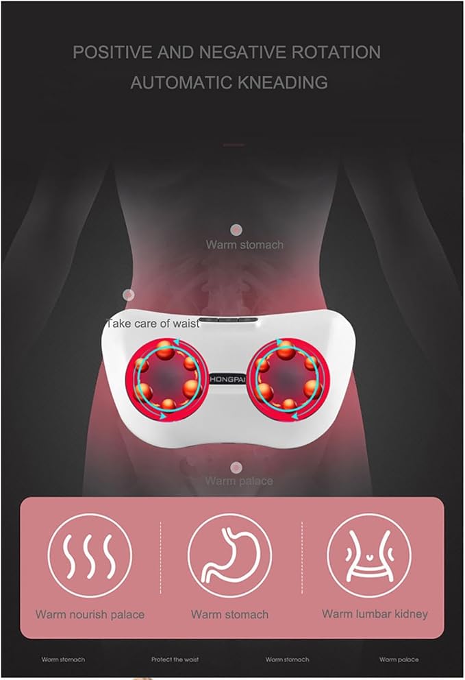 Abdominal Massager Electric Stomach Massager 3 Adjustable Intensities Forward Reverse Massage Constant Temperature hot Compress deep gastrointestinal Massage Relieve Flatulence
