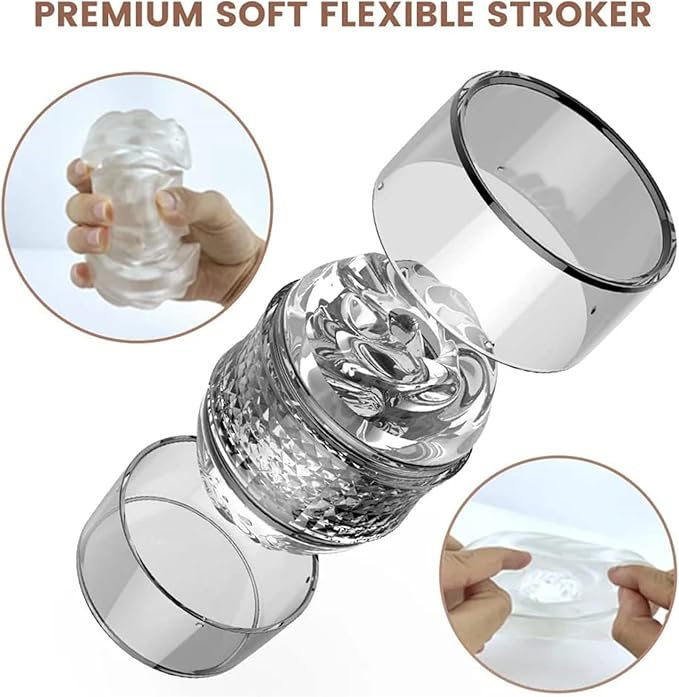 Portable Men's Muscle Tension Adjustment Massager Stick Endurance Training Tool Self-Control Training Intensity Elastic Silicone Easy to Clean
