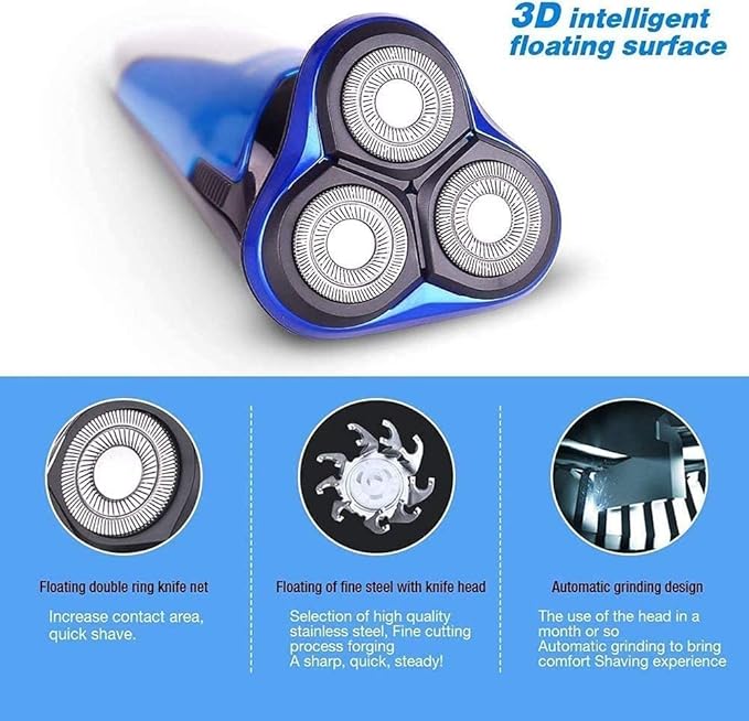 Electric Razor for Men Electric Face Shavers Rechargeable Shaving Men's Razors 4 in 1 Rotary Shavers Beard Nose Trimmer USB Charging