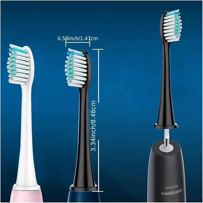 4/8pcs Replacement Toothbrush Heads 。Compatible with Sonicare Brush Head 4100 6500 6100 7500 5300 11(Black 8pc)