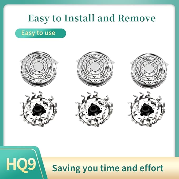 Hq9 8240XL Electric Razors Blades Replacement Fit for Norelco Durable Shaver Blades for norelco 8140XL 8150XL 8160XL 8170Xl 8171XL 8175XL 8250XL 8251XL Cutter Blades for Smooth Shaving-9Pcs
