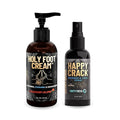 Derm Dude Comfort &amp Odor Control Bundle | Happy Crack Refreshing Spray 2oz (Minty Fresh Scent) + Holy Foot Cream 4oz (Strawberry Lollipop Scent) | Soothing Witch Hazel &amp DeoPlex Formula for Od