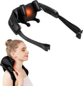 Cordless Neck and Shoulder Massager with Heat Electric Deep Tissue Kneading for Back Pain Hands-Free Shiatsu Massage Pillow Portable for Home Office Travel
