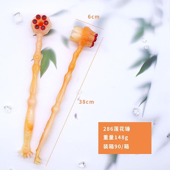 莲花型六珠按摩捶 Manual Body Massage Hammer 拍打肩颈腰背腿按摩家用痒痒挠不求人按摩棒 Leg Arms Back Calves Roller Massage Roller Stick HomeOffice Body Electric Massagers