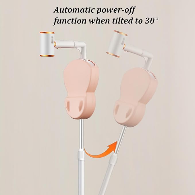 Lazy Hair Dryer Stand Hands Hands-Free Hair Drye Adjustable Height and Angle Automatic Power Off When Tilted Portable Blow Dryer for Home Pets Women Elderly(Rose red)