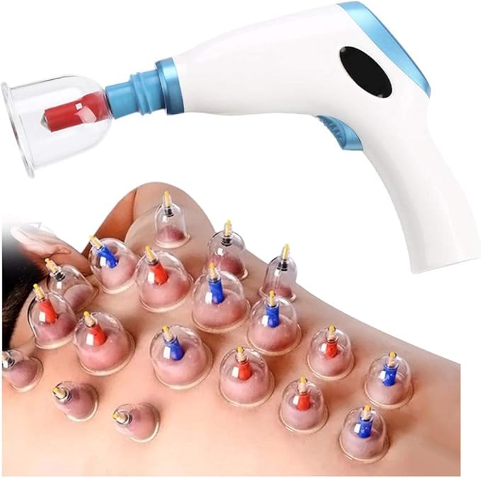 ELQ Electric Vacuum Cupping Set Body Cupping Therapy Kit for Anti Cellulite Body Lymph Drainage Pain Relief Massage
