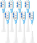Replacement Toothbrush Heads for Mijia T301/T302/T501C Xiaomi Sonic Electric Dupont Soft Bristle Nozzles with Caps(8 pcs BJ White)