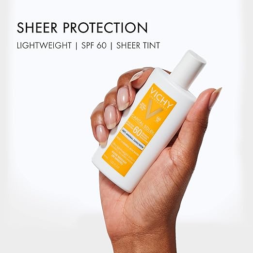 Vichy Capital Soleil Tinted Mineral Sunscreen for Face SPF 60 Titanium Dioxide Face Sunscreen Travel Size Sunscreen Water Resistant Light weight Sun Protection Creams Gels &amp Lotions