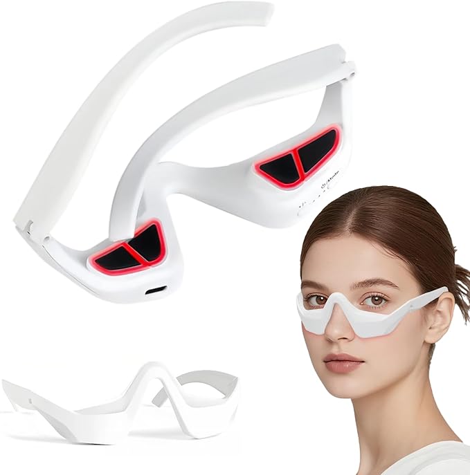 Eye Lift Device Under Eye Red Light Therapy Device for Dark Circles Wrinkles &amp Puffiness Eye Bags Treatment Wand Anti-Aging Eye Care Device for Women (White)