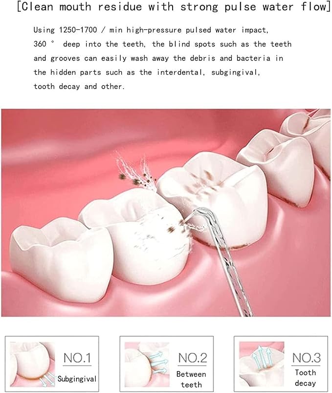Desktop Water Flosser8 Multifunctional Jet Tips and 10 Adjustable Water Pressure600ml Dental Oral Irrigator Teeth Cleaner