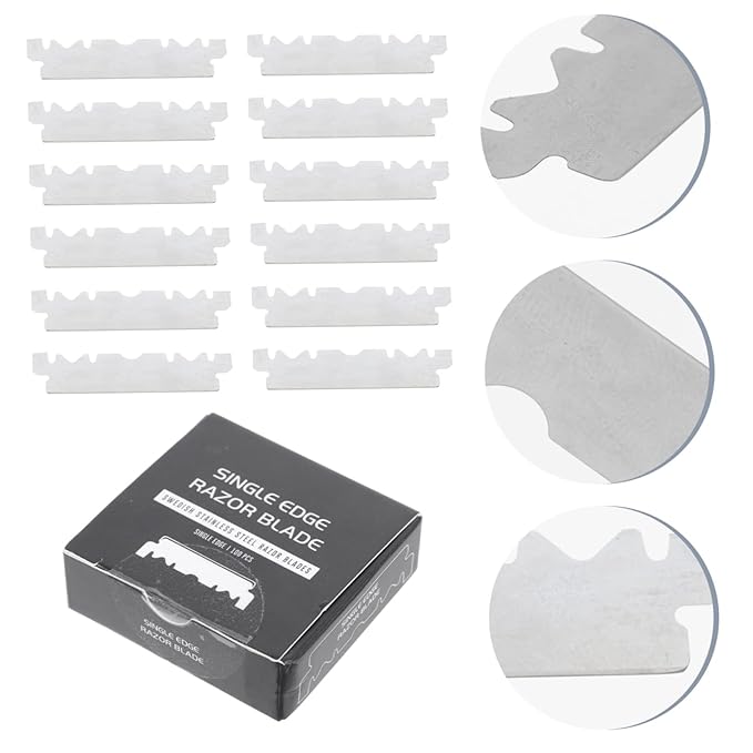 GALPADA 300pcs Single Face for Shaving Safe Replacement Blades for Home and Barbershop Use Lightweight and Practical Design