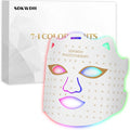 Red Light Mask for Face 7-1 Colors Facial Care Mask 850nm Infrared &amp Red Light Masks Ergonomic Design for Home &amp Travel White