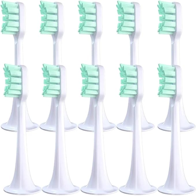 4/10Pcs/SetCompatible for T300/T500 Replacement Brush Heads Electric Toothbrush Protect Soft Nozzles Bristle(4Blue-L)