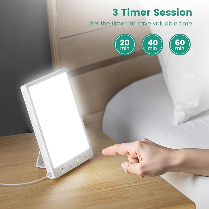 Light Therapy Lamp - 10000 Lux Therapy Light 3 Color Temperature &amp Wall Mount with Memory Function Touch Control Portable Therapy Lamp with Adjustable Brightness for Home &amp Office.