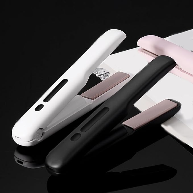 Cordless Hair Straightener and Curler 2 in 1 Portable Flat Irons&amp Curling Iron Fast Heating &amp Aluminum Plate Straightener with 4 Adjustable TempTravel Size Preferred Gifts