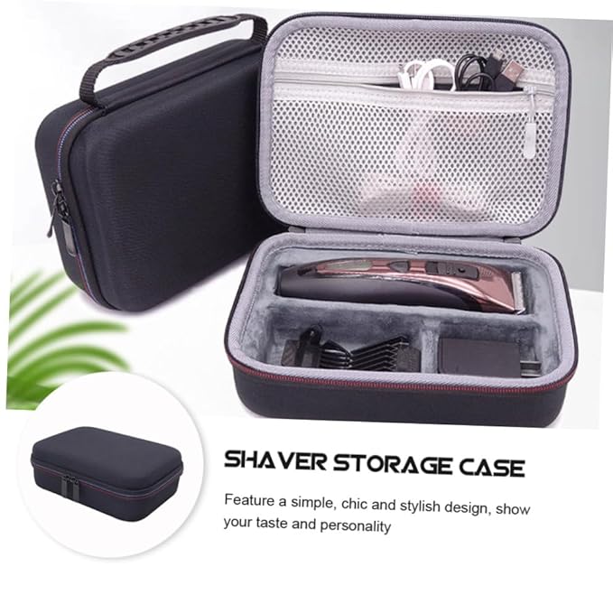 SAFIGLE Portable EVA Travel Shaver Case 2-Piece Organizer for Electric Razors and Beard Trimmers Anti-Shock Bag for Men Go