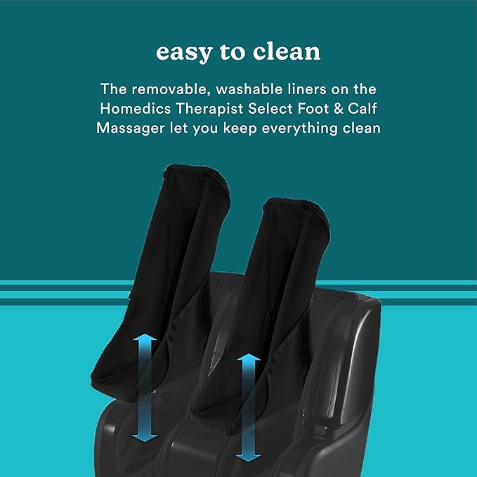 Homedics Foot and Calf Massager Deep Kneading Rolling Massage with 4 Programs 3 Intensities Adjustable Tilt for Comfort &amp Washable Liners. Foot Massager Machine That Hits The Calf at The Same t
