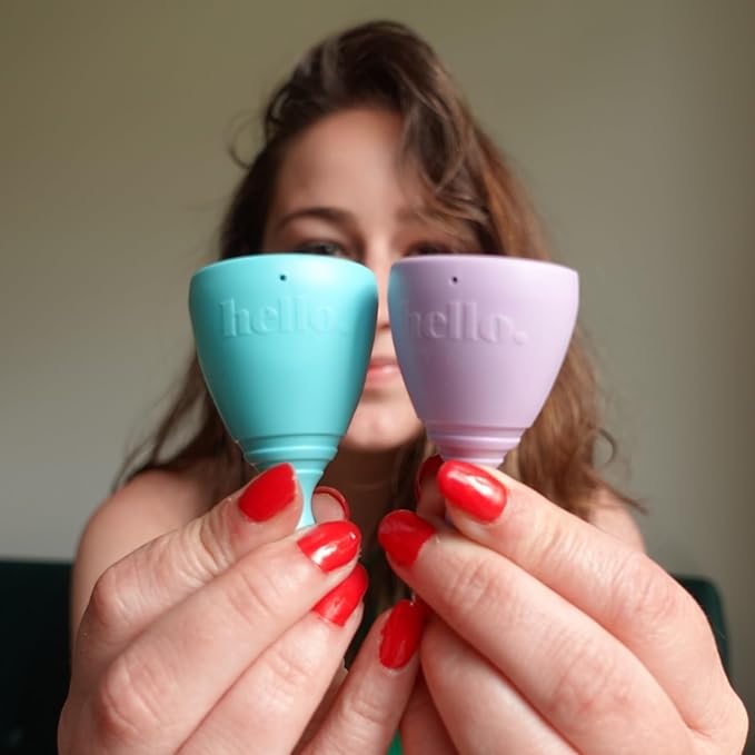 Hello Period Average Cervix Menstrual Cup | Award Winning Reusable Period Cup Soft Flexible Alternative to Pads &amp Tampons Sustainable Feminine Hygiene Leak Proof | Holds 21ml 41mm D 59mm L (Medi