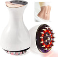 Lymphatic Drainage Massager &amp Anti Cellulite Massage Tool for Legs Arms &amp Belly BodyHelps Reduce Stretch Marks &amp Cellulitewith Microcurrent Light Heat &amp Vibration (White)