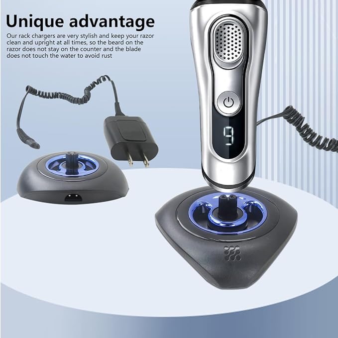 Shaver Charger and Charging Stand for Braun Men's 9 8 7 5 3 6 Electric Razor Models Charger Base for Braun S3 S6 S7 S8 S5 S9 Electric Razor Replacement for Braun Trimmer Charging Dock