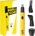 Gorilla Technique Nose Ear Hair Trimmer for Men 10000RPM 4 in 1 Nose Eyebrow &amp Facial Hair USB-C Rechargeable Battery Waterproof Heads Korean 4 Heads