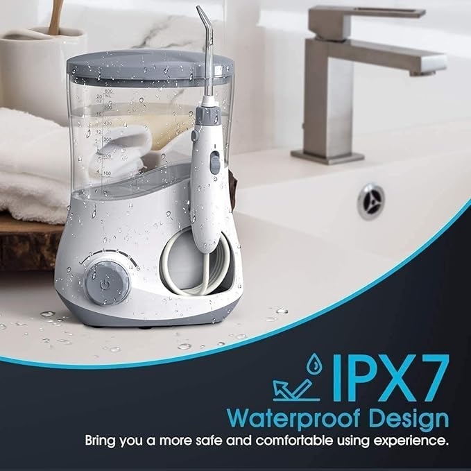 Water Flosser Professional for Teeth 600ML Dental Water Teeth Cleaner 10 Adjustable Pressure Electric Dental Pick Flosser for Teeth/Braces 5 Water Jet Tips for Family