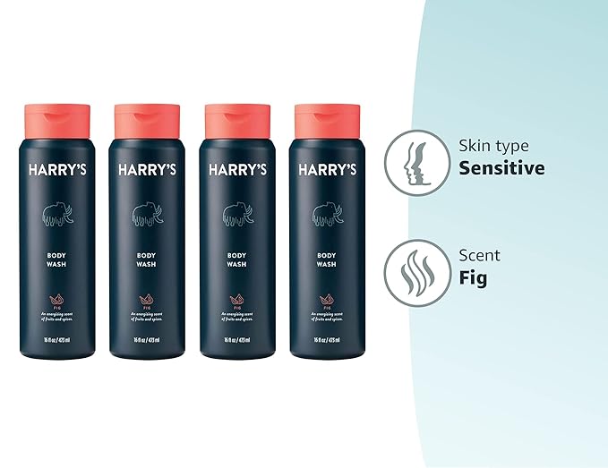 Harry's Men's Body Wash - Body Wash for Men - Fig 16 Ounce (Pack of 4) Packaging May Vary