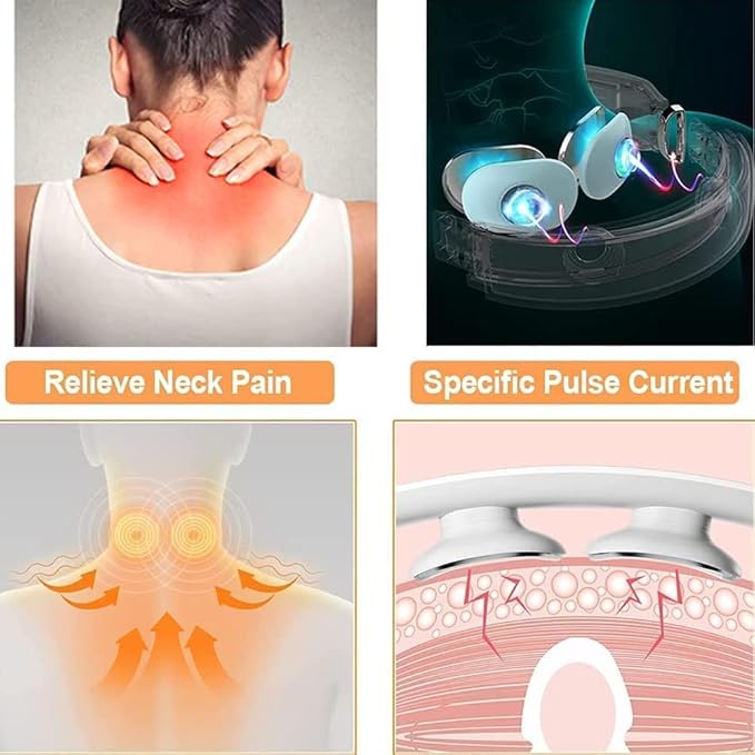 2023 Lymphatic Drainage Massager EMS Neck Acupoints Lymphvity Massager Device 12 Modes Neck Massager Portable Lymphatic Relief Neck Massager for Pain Relief Deep Tissue (2PC)