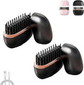 Glambrush Mini Hair Straightener 2-in-1 Cordless Hair Straightener Comb 3-Speed Temperature Control Anti-Scald Lightweight and Portable Mini Size for Home Travel (Black 2pcs)
