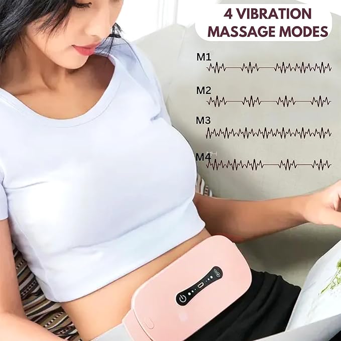 Cordless Belt Period Cramp Relief Massager with 3 Speed &amp 3 Crampfree Massage Modes with Touch Screen Comfortable Soft Fabric &amp Stretchable Belt