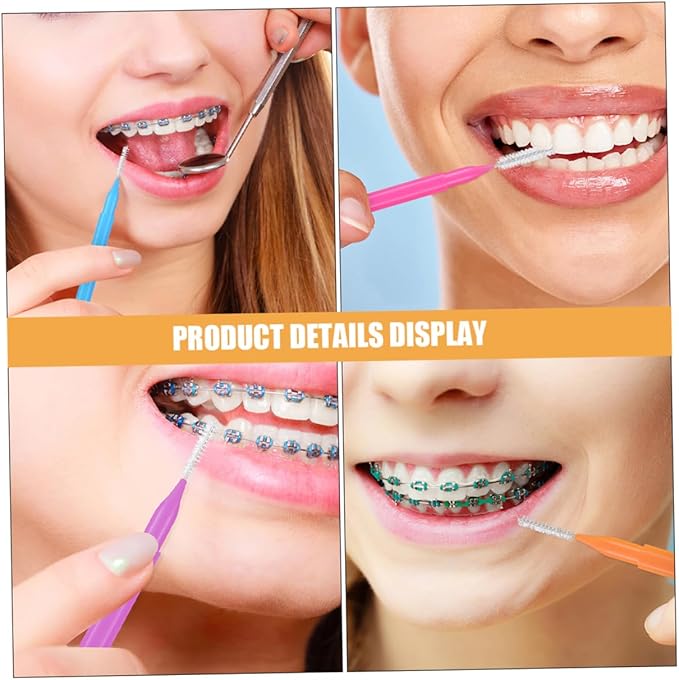 200pcs Interdental Cleaning Brush Portable Toothpick Tool for Braces Made and Multi-Color Essential Oral Care for All Ages