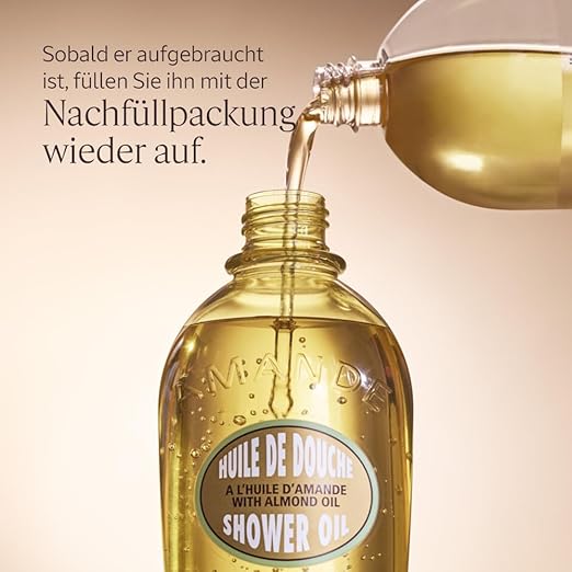 L'OCCITANE Cleansing &amp Softening Almond Shower Oil Body Wash &amp Shaving Base Purifies &amp Smooths Without Drying Skin Milky Lather Nourishing Skincare