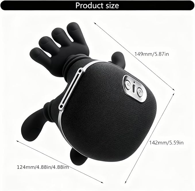 Neck Massager with Heat 4D Shiatsu Neck and Shoulder Massager with Hands &amp Fingers Bionic Hand-Like Kneading Deep Tissue Relief Wireless Portable for Home Office Travel Gift for Men Women (Bl